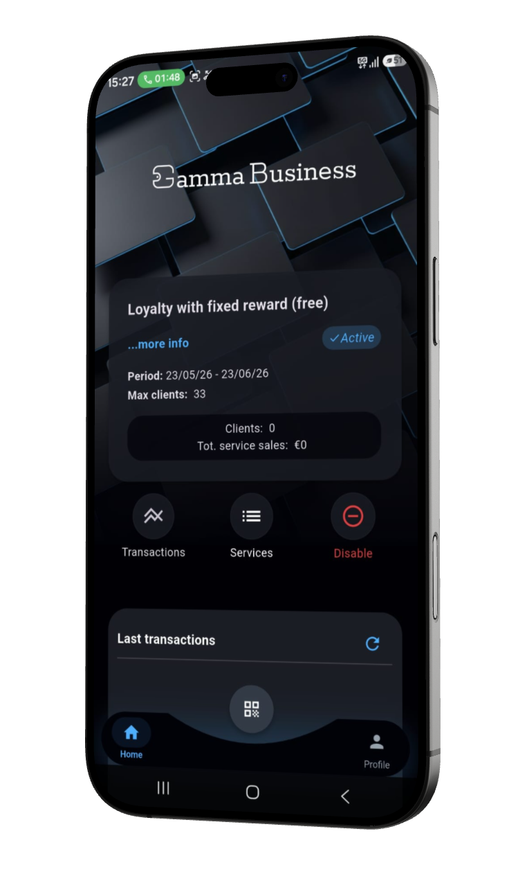 Gamma Business app on iPhone